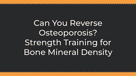 can you reverse osteoporosis.